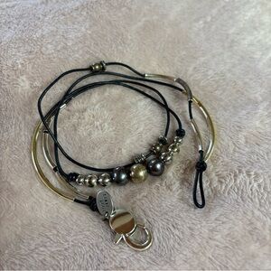 Lizzy James Black and Gold Multi-Strand Bracelet